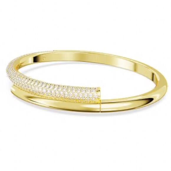 Swarovski Dextera Bangle Bracelet Gold Pave MEDIUM Hinge Clamper Quiet Luxury - Picture 12 of 12